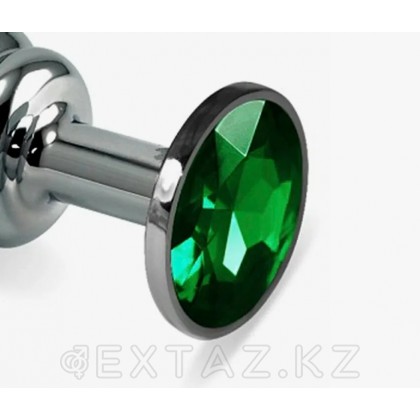 Серебряная пробка с кристаллом (зелёный) от sex shop Extaz фото 3
