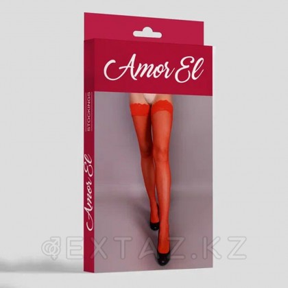 Чулки в мелкую сетку Rosa roja S/L красные от sex shop Extaz фото 3