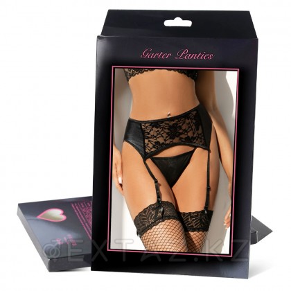 Пояс для чулок с кружевной вставкой Sensual черный (3XL) от sex shop Extaz фото 2