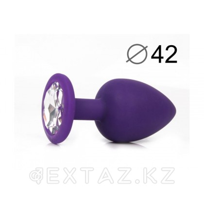 ВТУЛКА АНАЛЬНАЯ, L 95 мм D 42 мм, фиолетовая, цвет кристалла бесцветный, силикон, арт. SF-70702-01 от sex shop Extaz