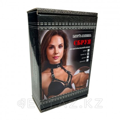 Сбруя с ошейником из кожи лак от sex shop Extaz фото 2