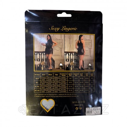 Кожаное платье Ohyeah с сетчатыми вставками, 3XL-4XL от sex shop Extaz фото 3