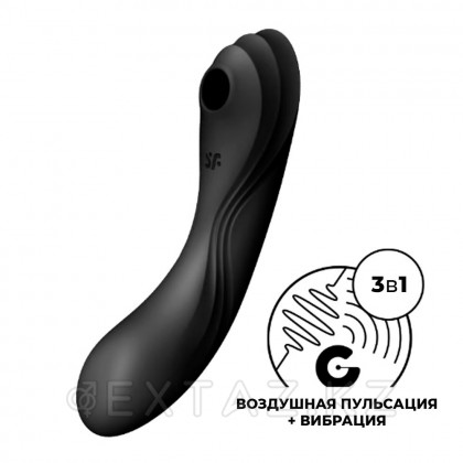 Вакуумный стимулятор с вибрацией Satisfyer Curvy Trinity 4 черный от sex shop Extaz фото 8