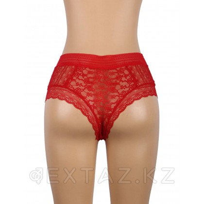 Трусики бразилиана Floral Lace красные (размер XL-2XL) от sex shop Extaz фото 5
