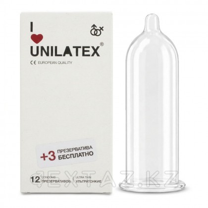 Презервативы Unilatex UltraThin/ультратонкие, 12 шт. + 3 шт. в подарок от sex shop Extaz