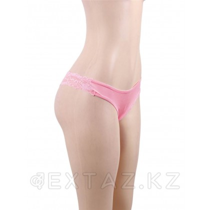 Трусики-танга женские с цветочным принтом розовые (размер XS-S) от sex shop Extaz фото 3