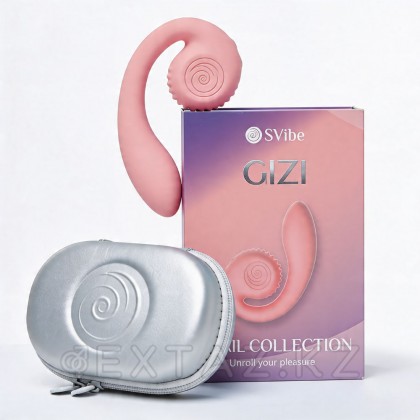 Двойной стимулятор точки G SVibe Snail GIZI персиково-розовый от sex shop Extaz