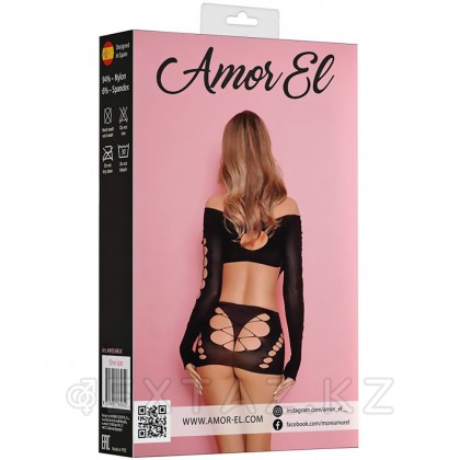 Эротическое мини-платье Amor El со шнуровкой и длинным рукавом, S/L  от sex shop Extaz фото 9