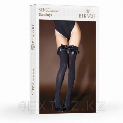 Чулки плотные с атласными бантами Sense, S/M, черные от sex shop Extaz фото 7