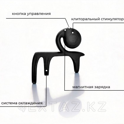 Эрекционное кольцо со стимуляцией для пар SVibe Snail JOVI Arc, черное от sex shop Extaz фото 7