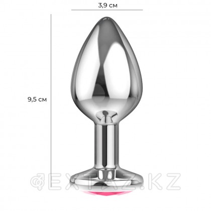 Большая серебряная пробка с розовым кристаллом от sex shop Extaz фото 4