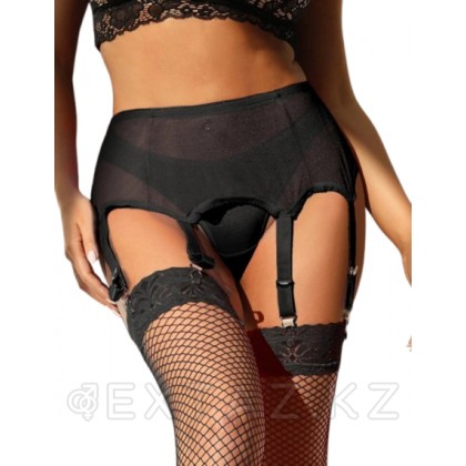 Пояс черный для чулок с ремешками на клипсах (3XL-4XL) от sex shop Extaz
