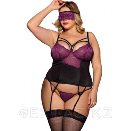 Сексуальное кружевное белье + маска на глаза Purple Lace (XL-2XL) от sex shop Extaz