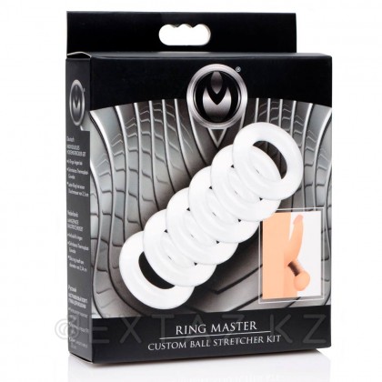 Комплект эрекционных колец для мошонки Master Series Ring Master Custom Ball Stretcher Kit, прозрачные, 6 шт от sex shop Extaz фото 2