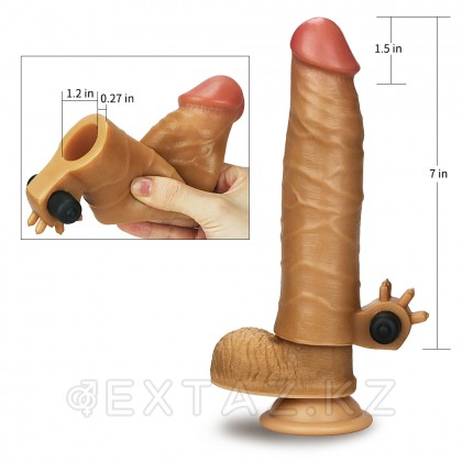 Насадка на пенис с вибропулей Nature Extender Brown (17,8 см) от sex shop Extaz фото 2