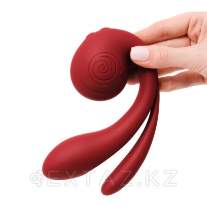 Вибратор с тройной стимуляцией SVibe Snail GIZI Pro бордовый от sex shop Extaz фото 3