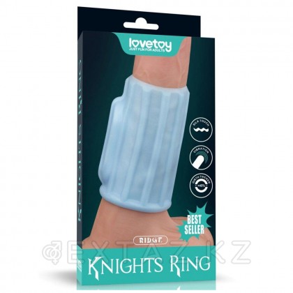 Насадка на пенис с вибрацией Ridge Knights Ring (10*3,7) голубая от sex shop Extaz