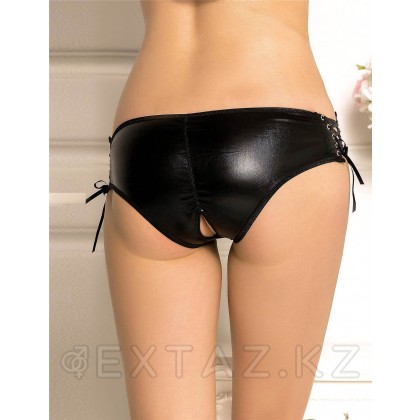 Кожаные трусики на шнуровке с открытым доступом (M-L) от sex shop Extaz фото 3