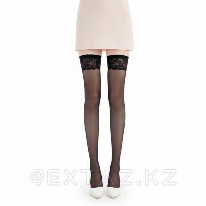 Чулки женские с гладкой резинкой (черный) от sex shop Extaz фото 3