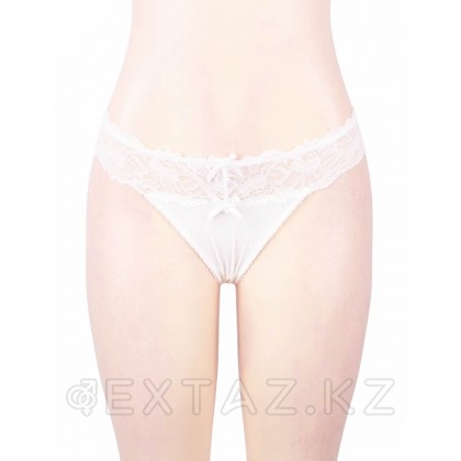 Трусики танга Sexy Floral Lace белые (размер XL-2XL) от sex shop Extaz фото 7