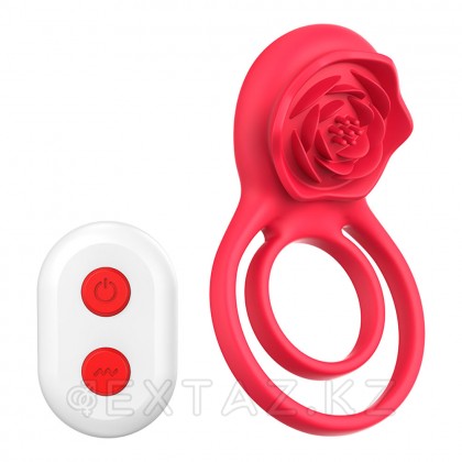 Двойное эрекционное кольцо с вибрацией и стимулятором клитора Rose от sex shop Extaz