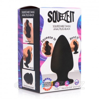 Мягкая гибкая анальная пробка Squeeze-It Silicone Anal Plug Small, S, черный, 9х5.1 см от sex shop Extaz фото 7