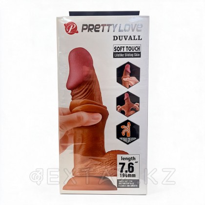 Реалистичный фаллоимитатор Sliding Skin (19,4 см) от sex shop Extaz фото 4