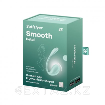 Виброяйцо Satisfyer Smooth Petal бирюзовый (Connect App) от sex shop Extaz фото 4