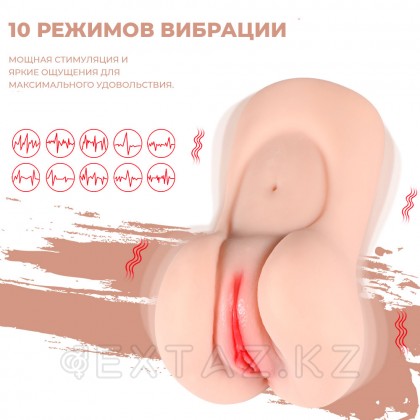 Реалистичный компактный мастурбатор Aggie с вибрацией от sex shop Extaz фото 4