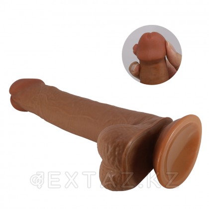 Реалистичный фаллоимитатор на присоске Tallen Sliding skin (22*4 см) коричневый от sex shop Extaz фото 6