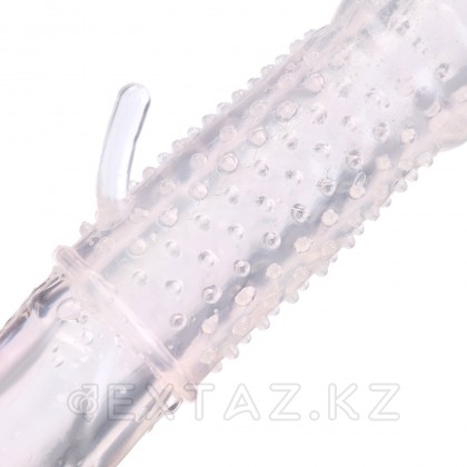 Насадка на пенис массажная с усиками прозрачная Оки Чпоки  от sex shop Extaz фото 3