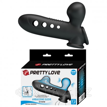 Насадка на пенис с эффектом расширения «Pretty Love Airbag Penis Sleeve Tyronn» черная от sex shop Extaz