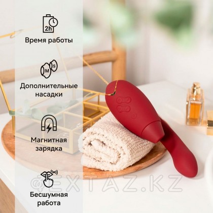 Бесконтактный клиторальный стимулятор Womanizer Duo 2, бордовый от sex shop Extaz фото 12