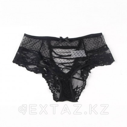 Трусики на высокой посадке Lace Strappy черные (размер XS-S) от sex shop Extaz фото 3