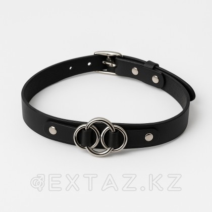 Чокер-ошейник с 3 кольцами от Crazy Handmade от sex shop Extaz фото 3