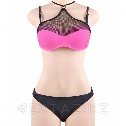 Купальник с завязками на шее Mesh Pink (XL) от sex shop Extaz фото 2