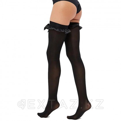 Чулки плотные с атласными бантами Sense, S/M, черные от sex shop Extaz фото 5