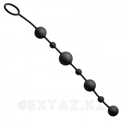 Анальные шарики Linger Graduated Anal Beads GreyGasms, черный, 35 см от sex shop Extaz фото 2