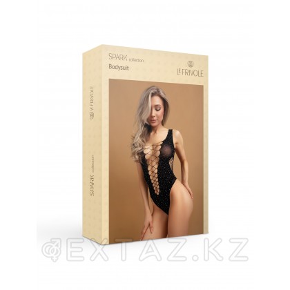 Черное боди с вырезами на животе искрящееся старазами (SPARK) (S/XXL) от sex shop Extaz