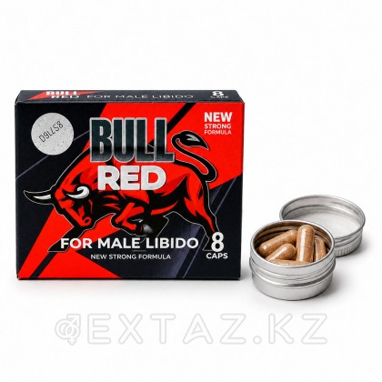 Концентрат пищевой для мужчин на основе растительного сырья BULL RED (8 капсул) от sex shop Extaz