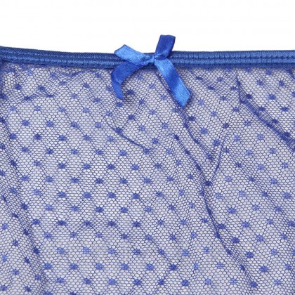 Трусики на высокой посадке Lace Strappy синие (размер XS-S) от sex shop Extaz фото 10