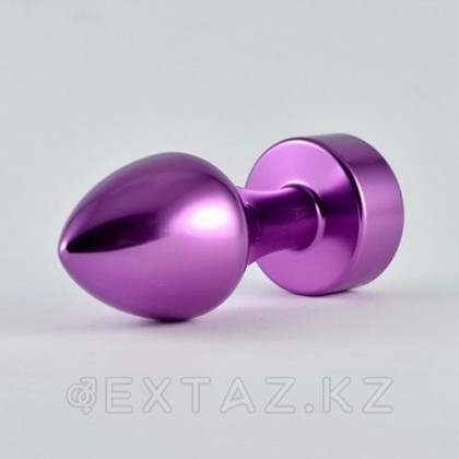 Алюминиевая анальная пробка с кристаллом фиолетовая от sex shop Extaz фото 2