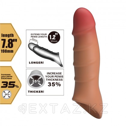Реалистичная насадка на пенис Damel, 19,8 см, коричневая от sex shop Extaz фото 2