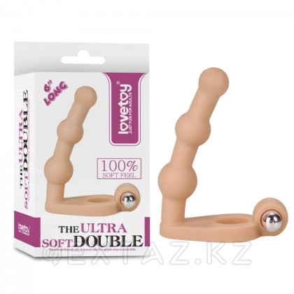 Насадка-фаллоимитатор с кольцом и вибрацией Ultra Soft Bead LOVETOY, 15,24 см от sex shop Extaz фото 2