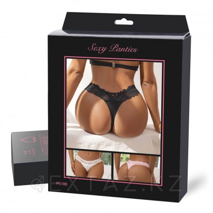 Трусики танга Sexy Floral Lace, черные, 3XL от sex shop Extaz фото 2