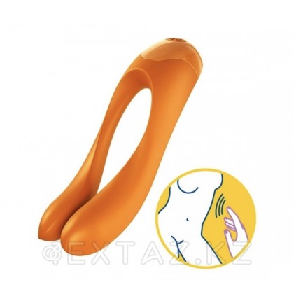 Мини вибратор на палец Satisfyer Candy Cane оранжевый от sex shop Extaz фото 5