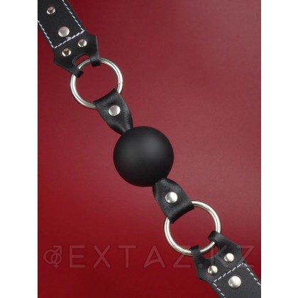 Кляп-шар с декоративной белой строчкой от sex shop Extaz фото 3