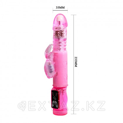 Вибратор-ротатор «Crazy Bunny», розовый, 24 см от sex shop Extaz фото 4