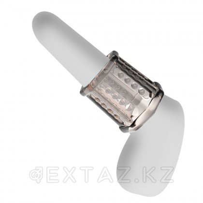 Насадка на пенис с ребристой поверхностью Pretty love серая от sex shop Extaz фото 4