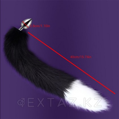 Металлический анальный плаг с хвостиком от sex shop Extaz фото 2